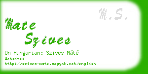 mate szives business card